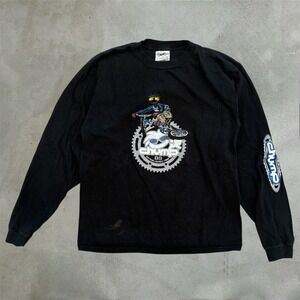Y2K Chump Graphic T-Shirt adult Small Black BMX Long Sleeve Streetwear Vintage